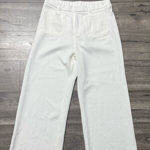 White Women’s Dress Pants Wide Leg Front Pockets Size XL Stretchy Soft Material